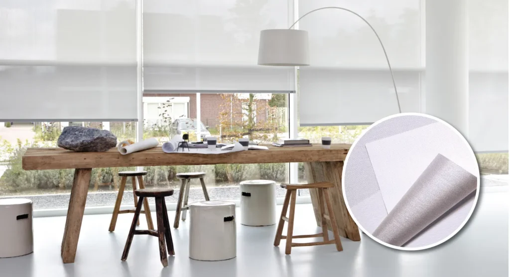 cortina roller screen aluminizada tela living blanco optimized