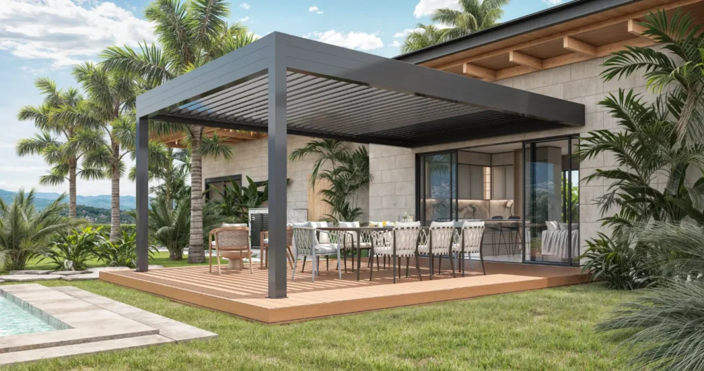 Aprovechá los espacios exteriores todo el año con pérgolas que se adaptan a vos 28 pergolas autoportante negrapng optimized